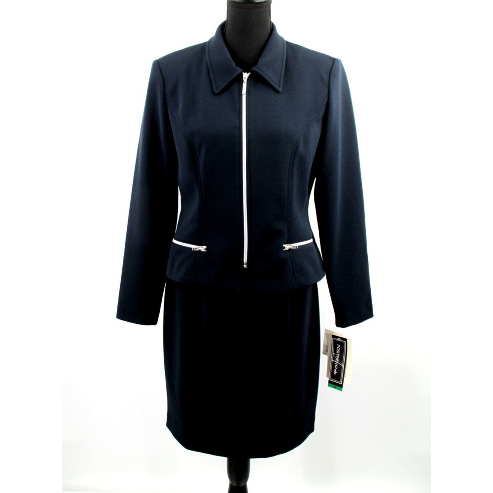 Positive Attitude 2pc Blazer Skirt Set Black Retro 90s Women 10 NWT Y2K Career
